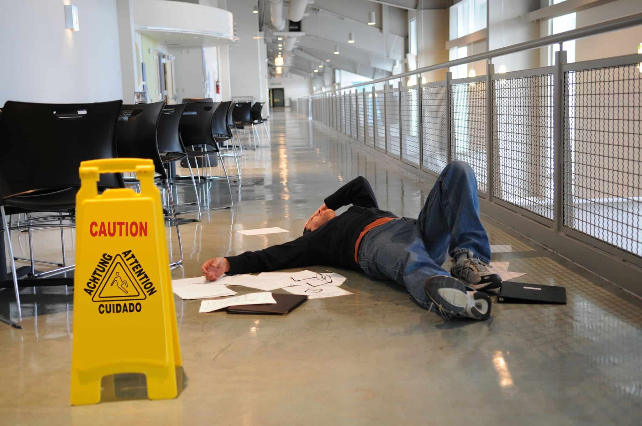 man fell down on floor