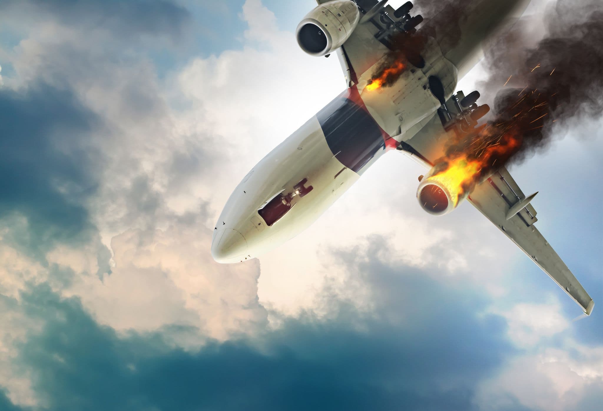 plane on fire