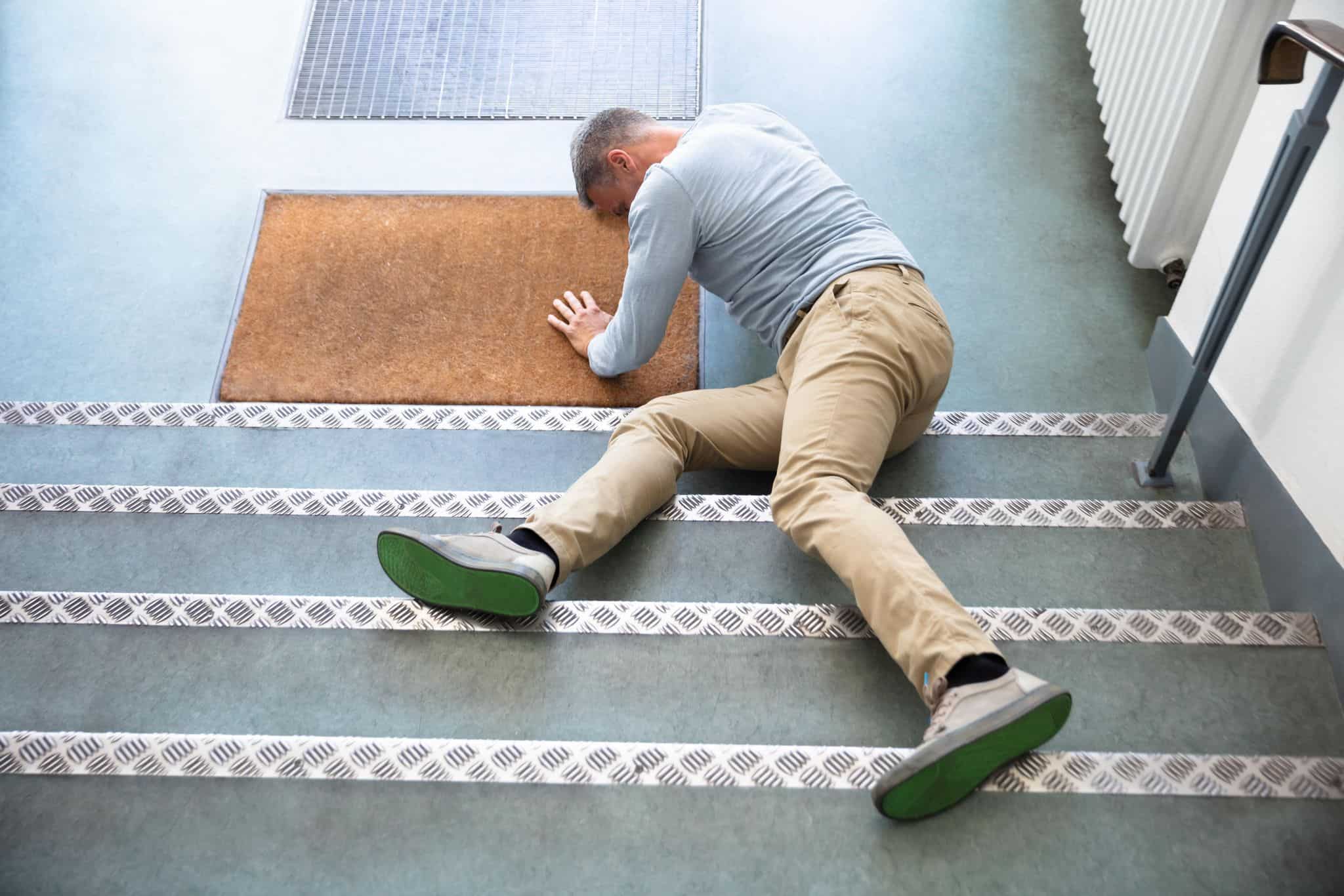 man fell down the stairs